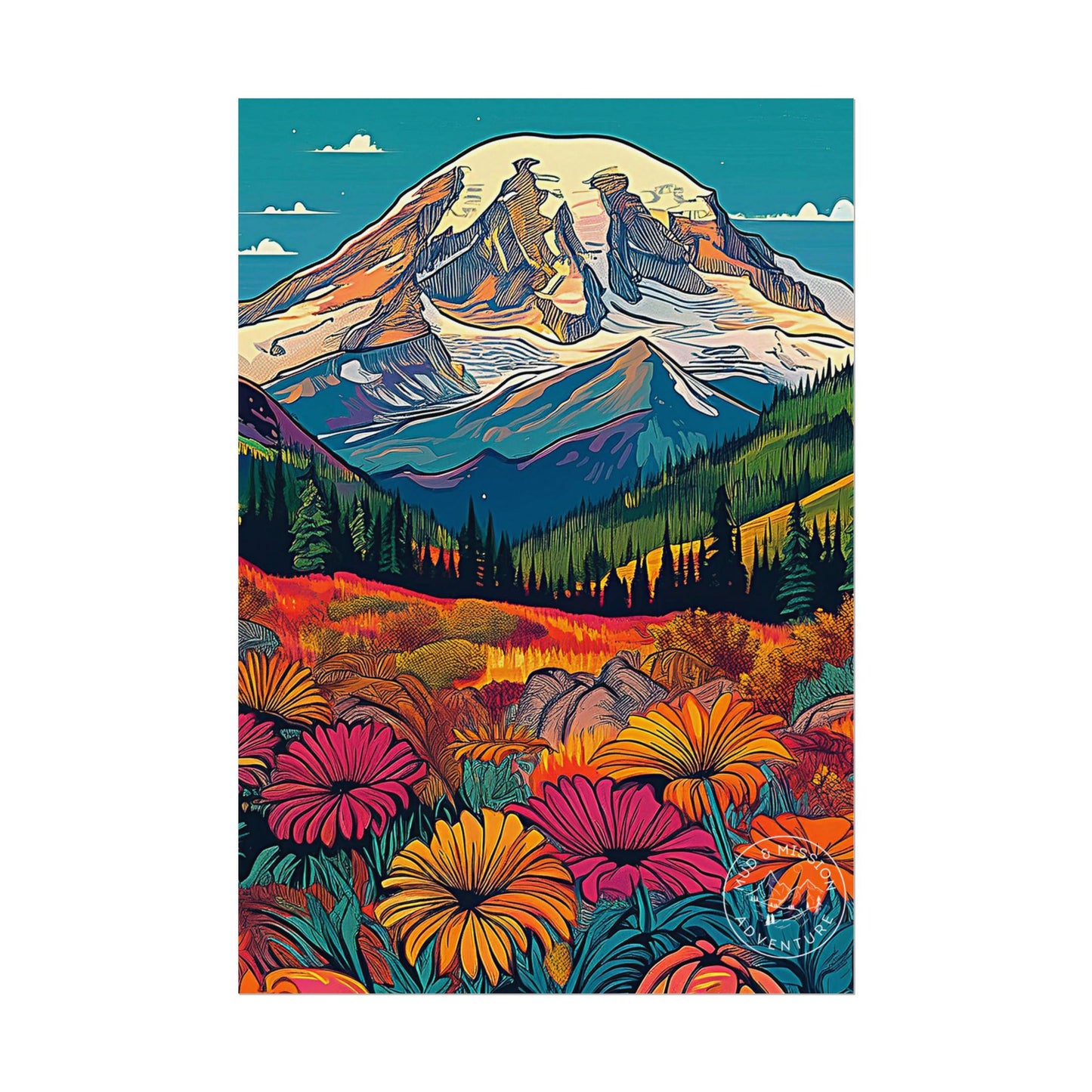 Mount Rainier National Park Matte Poster