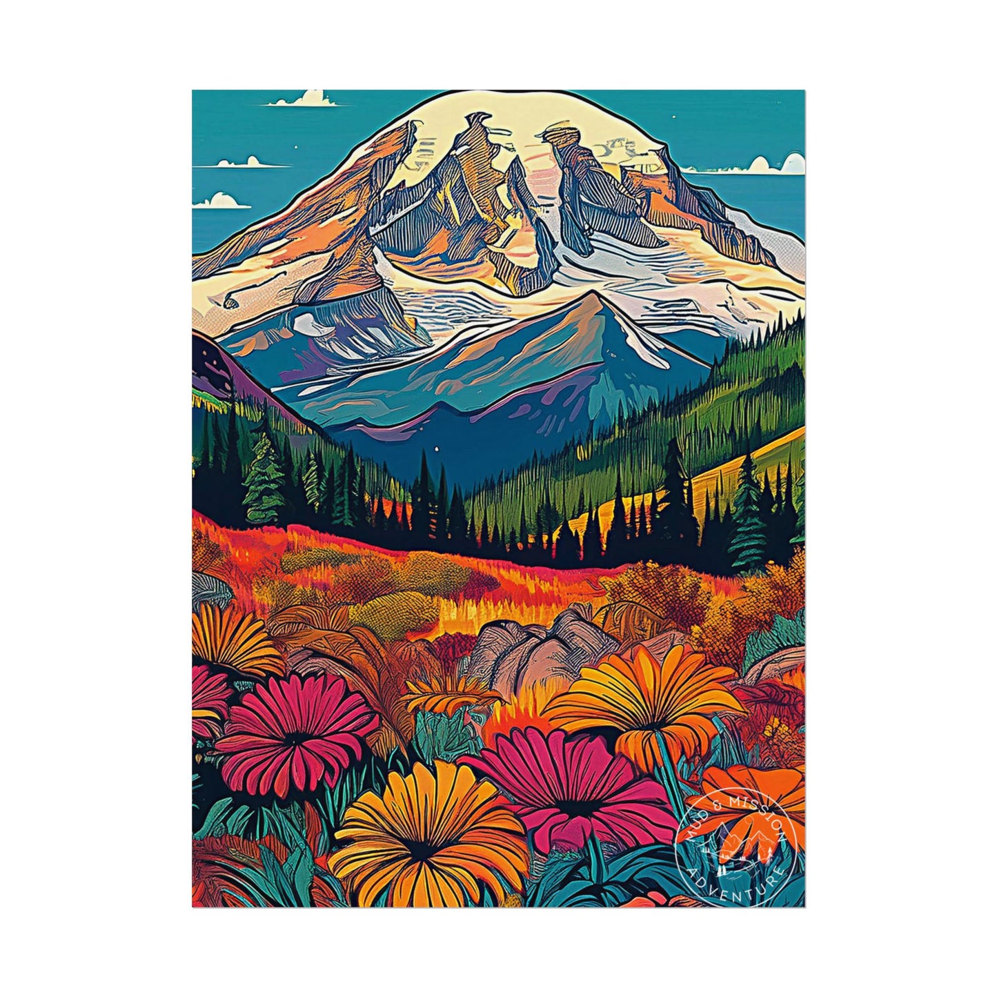 Mount Rainier National Park Matte Poster