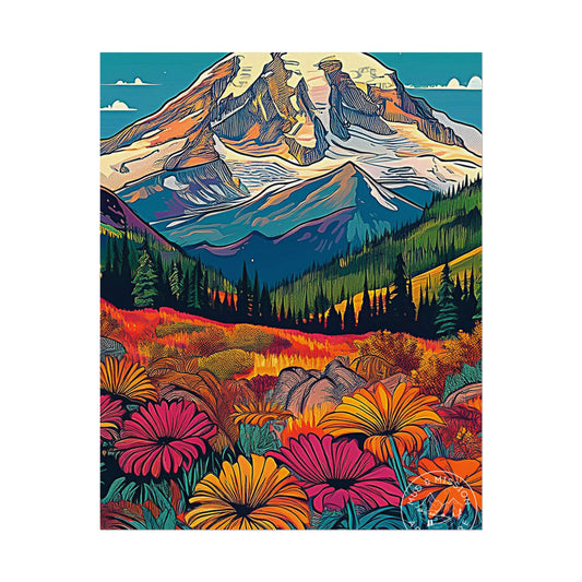 Mount Rainier National Park Matte Poster